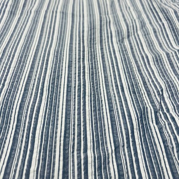 Ermenegildo Zegna Shirt Mens Large Blue Seersucker Button Up - Picture 6 of 9